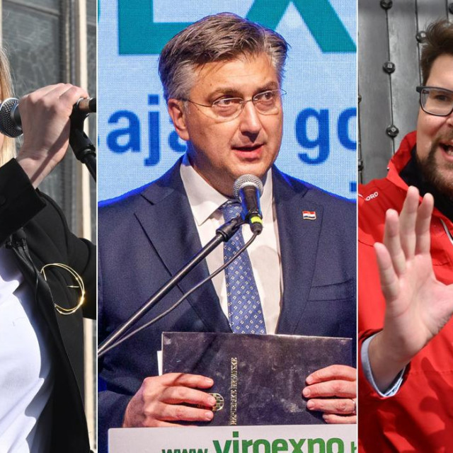 Sandra Benčić, Andrej Plenković i Peđa Grbin