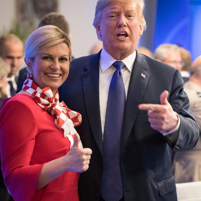 Kolinda Grabar-Kitarović i Donald Trump u Brusselsu 2018. na NATO-ovom summitu