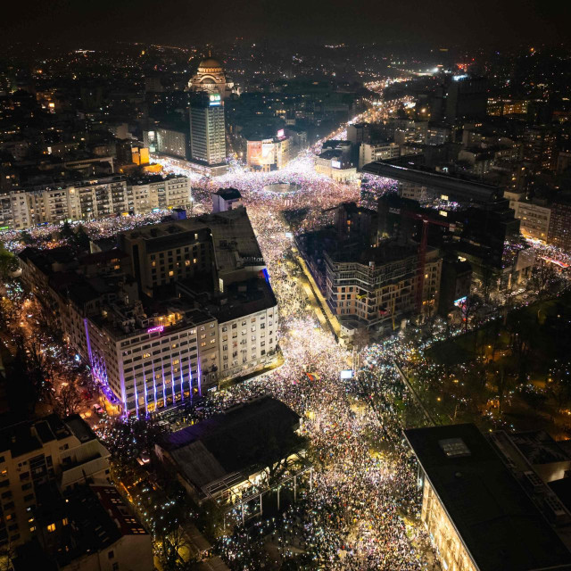 Veliki prosvjed protiv Vučićeve vlasti u Beogradu (15.3.2025.)