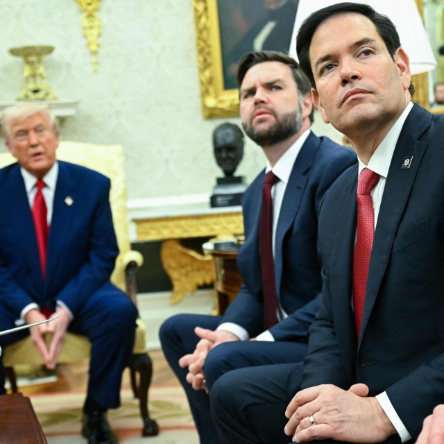 Američki predsjednik Donald Trump, potpredsjednik JD Vance i državni tajnik Marco Rubio