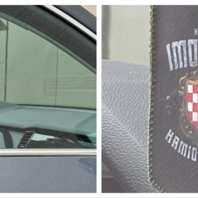 Ustaška zastavica u automobilu parkiranom u Zagrebu