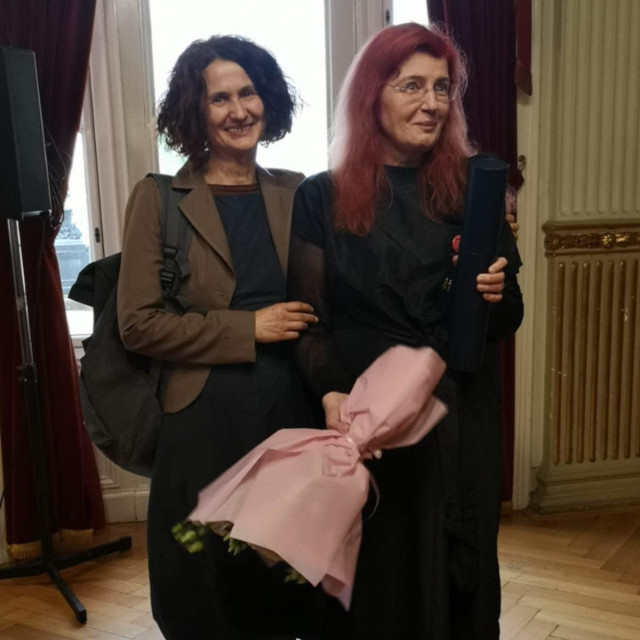Marina Protrka Štimec i Suzana Marjanić na dodjeli Nagrade Marko Fotez